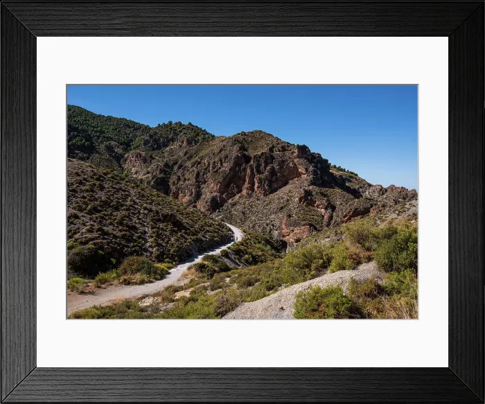 Framed Print : Hiking trail in the arid gorge canyon landscape of Los Cahorros Monachil, Monachil, Sierra Nevada, Granada, Andalusia, Spain, Europe Framed Print : Hiking trail in the arid gorge canyon landscape of Los Cahorros Monachil, Monachil, Sierra Nevada, Granada, Andalusia, Spain, Europe
