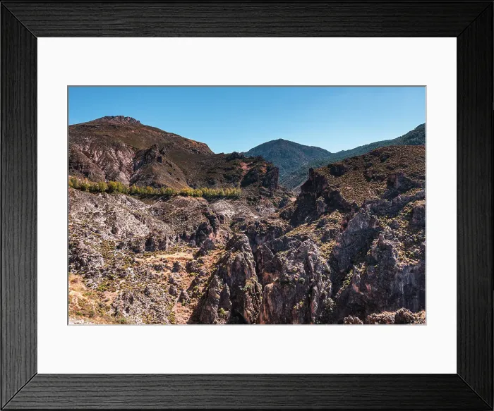 Framed Print : View over the canyon and arid landscape of Los Cahorros Monachil, Monachil, Sierra Nevada, Granada, Andalusia, Spain, Europe Framed Print : View over the canyon and arid landscape of Los Cahorros Monachil, Monachil, Sierra Nevada, Granada, Andalusia, Spain, Europe