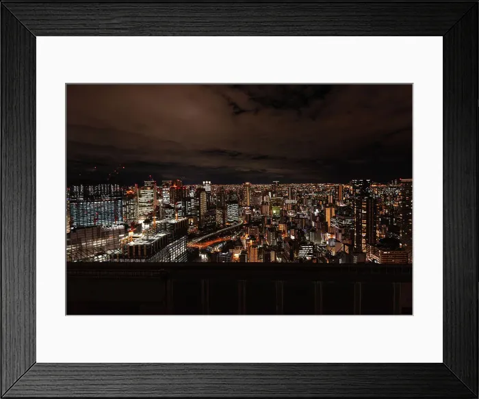 Framed Print : View from Umeda Sky Building of the city skyline at night, Osaka, Honshu, Japan, Asia Framed Print : View from Umeda Sky Building of the city skyline at night, Osaka, Honshu, Japan, Asia