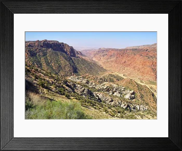 Framed Print : View over the Dana Valley from Dana village, Dana Biosphere Reserve, Jordan, Middle East Framed Print : View over the Dana Valley from Dana village, Dana Biosphere Reserve, Jordan, Middle East