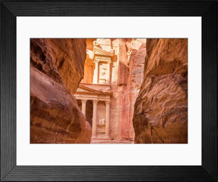 Framed Print : Al-Khasneh (The Treasury) seen from the Siq, the historic and archaeological Nabataean city of Petra, UNESCO World Heritage Site, Jordan, Middle East Framed Print : Al-Khasneh (The Treasury) seen from the Siq, the historic and archaeological Nabataean city of Petra, UNESCO World Heritage Site, Jordan, Middle East