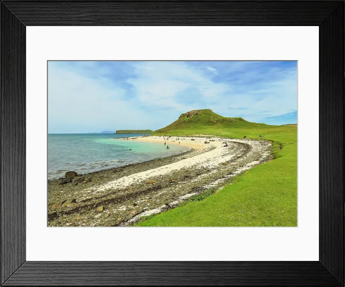 Framed Print : Distinctive rocky headland and popular white sand beach of eroded coral in the North West near Dunvegan, Coral Beach, Claigan, Dunvegan, Skye, Inner Hebrides, Scotland, United Kingdom, Europe Framed Print : Distinctive rocky headland and popular white sand beach of eroded coral in the North West near Dunvegan, Coral Beach, Claigan, Dunvegan, Skye, Inner Hebrides, Scotland, United Kingdom, Europe