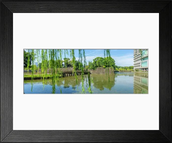 Framed Print : View of reflections in Wadakura Moat on a sunny day, Chiyoda, Tokyo, Honshu, Japan Framed Print : View of reflections in Wadakura Moat on a sunny day, Chiyoda, Tokyo, Honshu, Japan