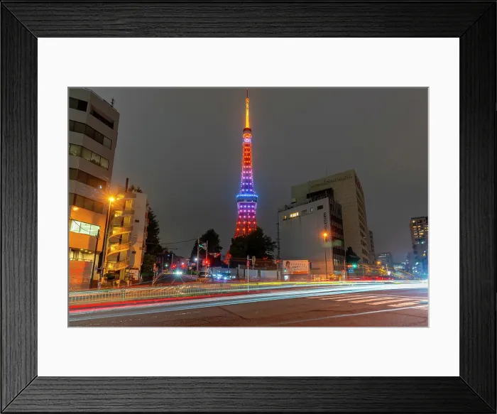 Framed Print : View of Tokyo Tower and city buildings at night, Minato City, Tokyo, Honshu, Japan Framed Print : View of Tokyo Tower and city buildings at night, Minato City, Tokyo, Honshu, Japan