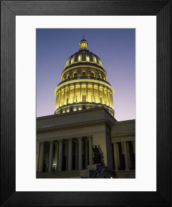 Framed Print : Evening, National Capitol Building, UNESCO, Havana, Cuba Framed Print : Evening, National Capitol Building, UNESCO, Havana, Cuba
