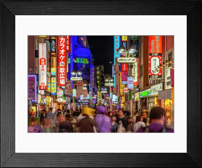 Framed Print : View of busy street and neon lights at night in Shibuya District, Kamiyamacho, Shibuya City, Tokyo, Honshu, Japan Framed Print : View of busy street and neon lights at night in Shibuya District, Kamiyamacho, Shibuya City, Tokyo, Honshu, Japan