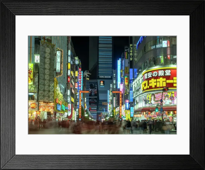 Framed Print : View of Godzilla's head and Kabukicho neon lit street at night, Shinjuku City, Kabukicho, Tokyo, Honshu, Japan Framed Print : View of Godzilla's head and Kabukicho neon lit street at night, Shinjuku City, Kabukicho, Tokyo, Honshu, Japan