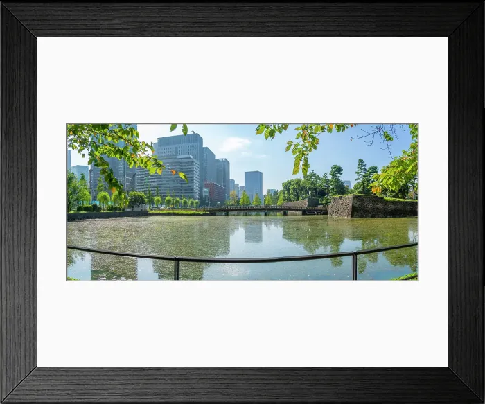 Framed Print : View of reflections in Wadakura Moat on a sunny day, Chiyoda, Tokyo, Honshu, Japan Framed Print : View of reflections in Wadakura Moat on a sunny day, Chiyoda, Tokyo, Honshu, Japan
