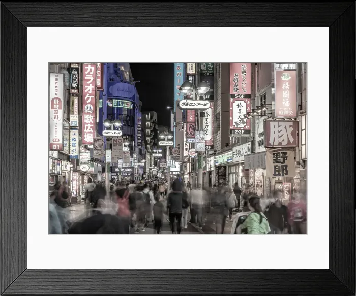 Framed Print : View of busy street and neon lights at night in Shibuya District, Kamiyamacho, Shibuya City, Tokyo, Honshu, Japan Framed Print : View of busy street and neon lights at night in Shibuya District, Kamiyamacho, Shibuya City, Tokyo, Honshu, Japan