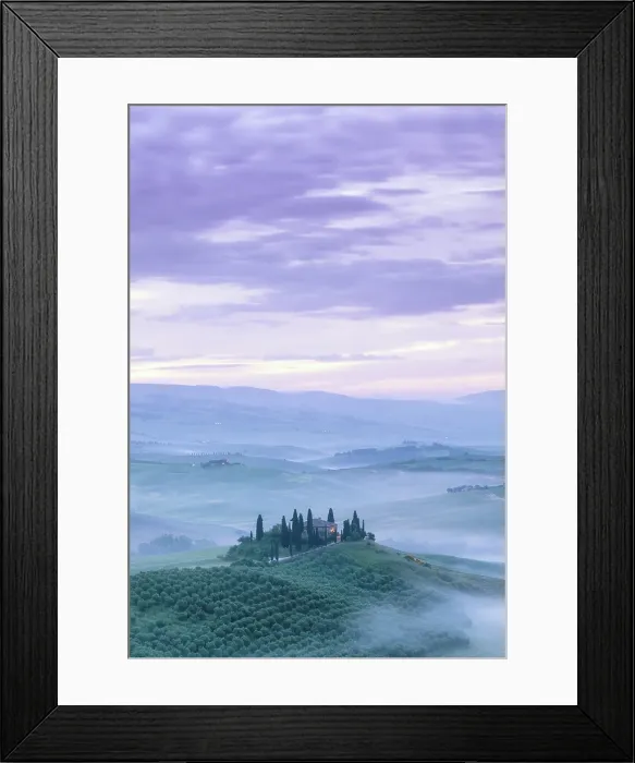 Framed Print : Misty sunrise over Belvedere, Val d'Orcia, UNESCO, Tuscany, Italy Framed Print : Misty sunrise over Belvedere, Val d'Orcia, UNESCO, Tuscany, Italy