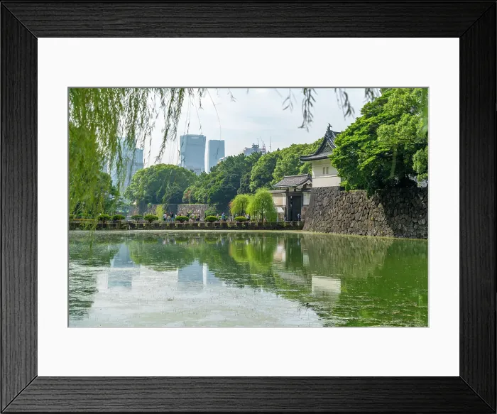 Framed Print : View of reflections in Ote-bori Moat, The East Gardens of the Imperial Palace, Chiyoda, Tokyo, Honshu, Japan Framed Print : View of reflections in Ote-bori Moat, The East Gardens of the Imperial Palace, Chiyoda, Tokyo, Honshu, Japan