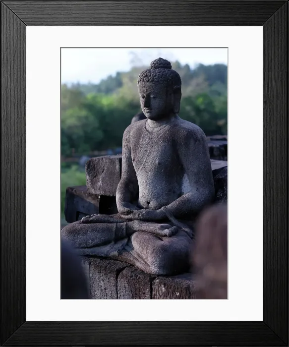 Framed Print : Stone Buddha statue, Borobudur, 9th-century Mahayana Buddhist temple, UNESCO, Java, Indonesia Framed Print : Stone Buddha statue, Borobudur, 9th-century Mahayana Buddhist temple, UNESCO, Java, Indonesia