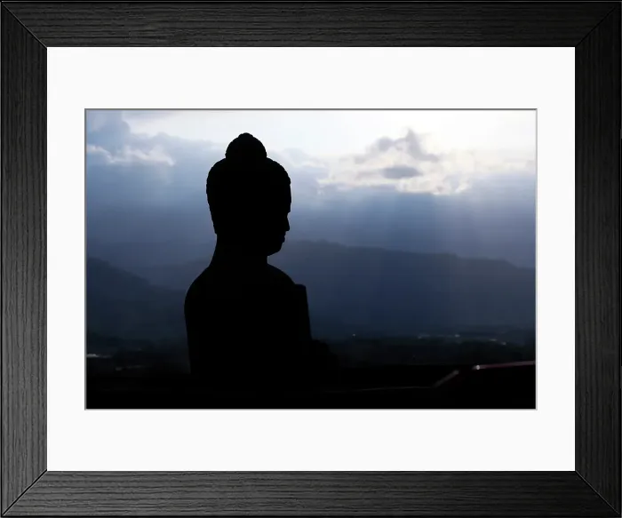 Framed Print : Stone Buddha statue, Borobudur, 9th-century Mahayana Buddhist temple, UNESCO, Java, Indonesia Framed Print : Stone Buddha statue, Borobudur, 9th-century Mahayana Buddhist temple, UNESCO, Java, Indonesia