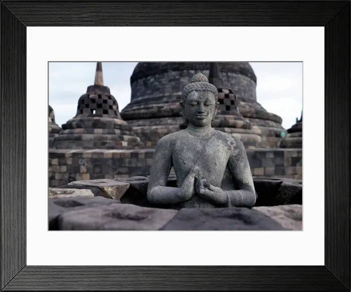 Framed Print : Stone Buddha statue, Borobudur, 9th-century Mahayana Buddhist temple, UNESCO, Java, Indonesia Framed Print : Stone Buddha statue, Borobudur, 9th-century Mahayana Buddhist temple, UNESCO, Java, Indonesia