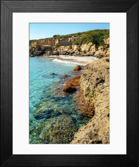 Framed Print : Petrified forest, Agia Marina, Agios Nikolaos Geopark, beach with turquoise water in the south of Greece, Greece Framed Print : Petrified forest, Agia Marina, Agios Nikolaos Geopark, beach with turquoise water in the south of Greece, Greece