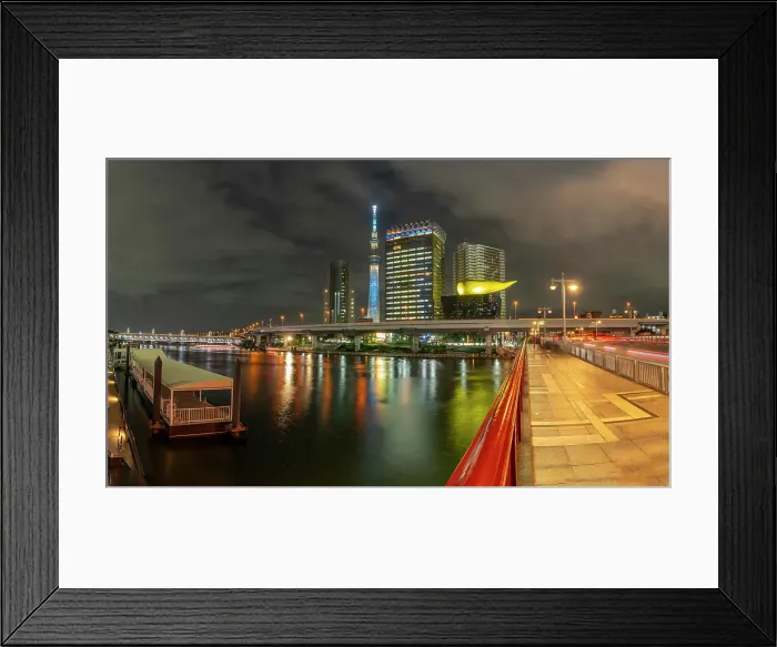 Framed Print : View of Tokyo Skytree, Azuma Bridge and Sumida River at night, Asakusa, Taito City, Tokyo, Honshu, Japan Framed Print : View of Tokyo Skytree, Azuma Bridge and Sumida River at night, Asakusa, Taito City, Tokyo, Honshu, Japan