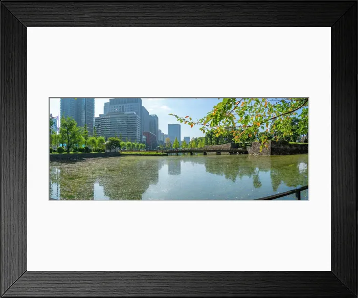 Framed Print : View of reflections in Wadakura Moat on a sunny day, Chiyoda, Tokyo, Honshu, Japan Framed Print : View of reflections in Wadakura Moat on a sunny day, Chiyoda, Tokyo, Honshu, Japan