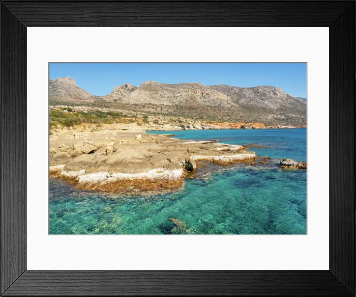 Framed Print : Petrified forest, Agia Marina, Agios Nikolaos Geopark, beach with turquoise water in the south of Greece, Greece Framed Print : Petrified forest, Agia Marina, Agios Nikolaos Geopark, beach with turquoise water in the south of Greece, Greece