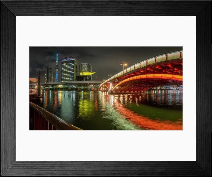 Framed Print : View of Tokyo Skytree, Azuma Bridge and Sumida River at night, Asakusa, Taito City, Tokyo, Honshu, Japan Framed Print : View of Tokyo Skytree, Azuma Bridge and Sumida River at night, Asakusa, Taito City, Tokyo, Honshu, Japan