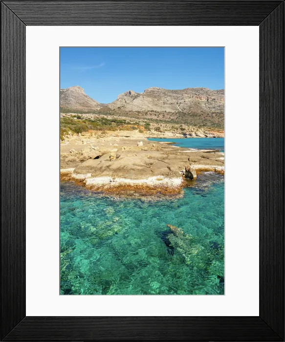 Framed Print : Petrified forest, Agia Marina, Agios Nikolaos Geopark, beach with turquoise water in the south of Greece, Greece Framed Print : Petrified forest, Agia Marina, Agios Nikolaos Geopark, beach with turquoise water in the south of Greece, Greece