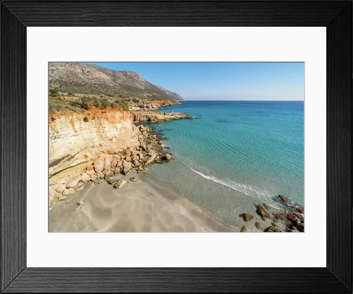 Framed Print : Petrified forest, Agia Marina, Agios Nikolaos Geopark, beach with turquoise water in the south of Greece, Greece Framed Print : Petrified forest, Agia Marina, Agios Nikolaos Geopark, beach with turquoise water in the south of Greece, Greece