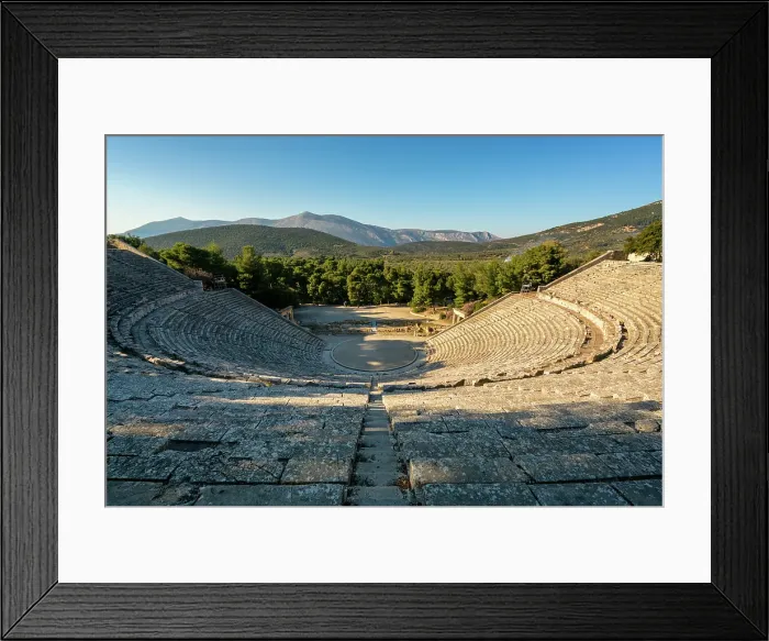 Framed Print : Ancient theatre at the Asclepieion of Epidaurus, UNESCO, Peloponnese, Greece