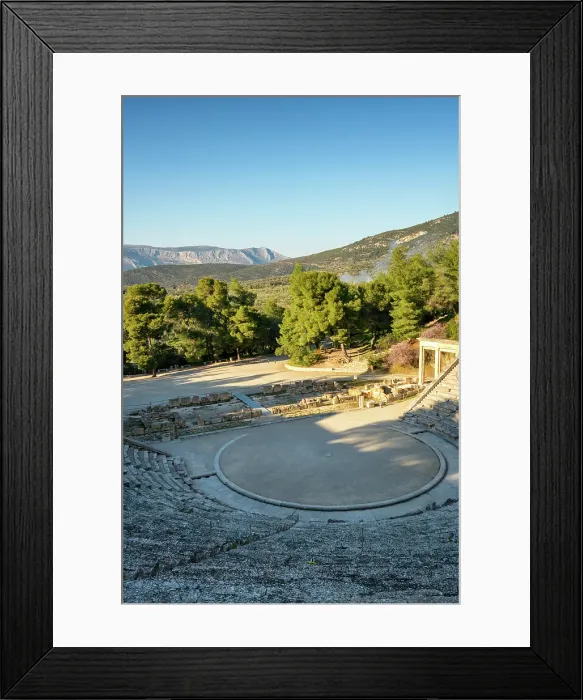 Framed Print : Ancient theatre at the Asclepieion of Epidaurus, UNESCO, Peloponnese, Greece Framed Print : Ancient theatre at the Asclepieion of Epidaurus, UNESCO, Peloponnese, Greece