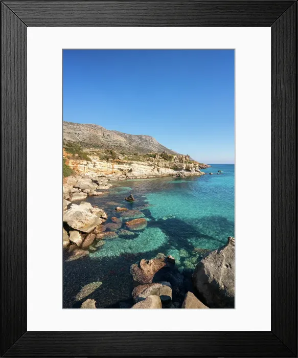 Framed Print : Petrified forest, Agia Marina, Agios Nikolaos Geopark, beach with turquoise water in the south of Greece, Greece Framed Print : Petrified forest, Agia Marina, Agios Nikolaos Geopark, beach with turquoise water in the south of Greece, Greece