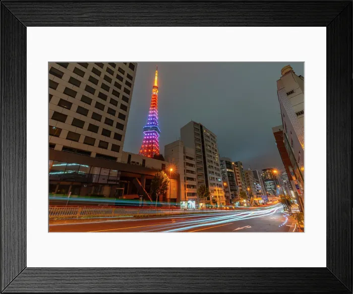Framed Print : View of Tokyo Tower and city buildings at night, Minato City, Tokyo, Honshu, Japan Framed Print : View of Tokyo Tower and city buildings at night, Minato City, Tokyo, Honshu, Japan