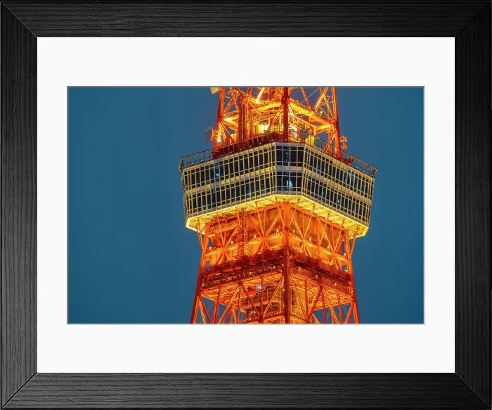 Framed Print : View of Tokyo Tower at night, Minato City, Tokyo, Honshu, Japan