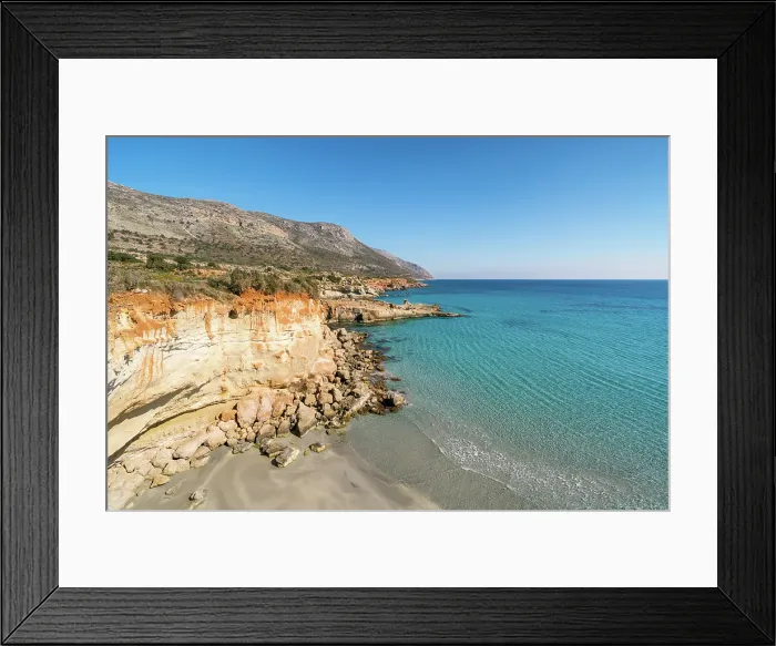 Framed Print : Petrified forest, Agia Marina, Agios Nikolaos Geopark, beach with turquoise water in the south of Greece, Greece Framed Print : Petrified forest, Agia Marina, Agios Nikolaos Geopark, beach with turquoise water in the south of Greece, Greece