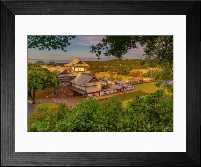 Framed Print : View of Hashizume-mon Gate and garden at sunset, Kanazawa Castle, Kanazawa City, Ishikawa Prefecture, Honshu, Japan Framed Print : View of Hashizume-mon Gate and garden at sunset, Kanazawa Castle, Kanazawa City, Ishikawa Prefecture, Honshu, Japan