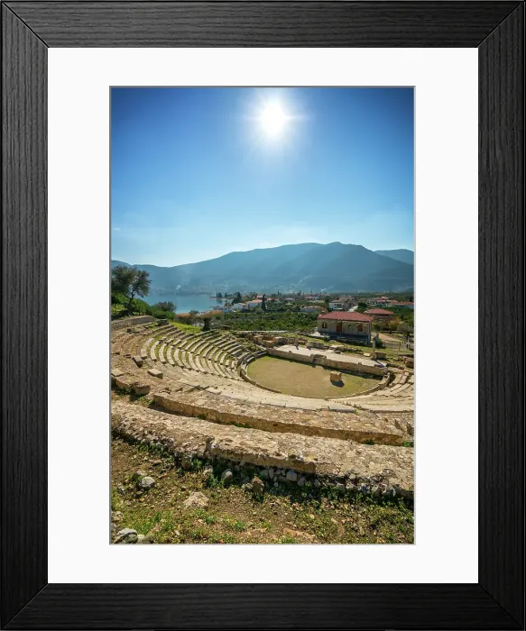 Framed Print : Theatre at the ancient city of Epidaurus close to the sea, UNESCO, Peloponnese, Greece Framed Print : Theatre at the ancient city of Epidaurus close to the sea, UNESCO, Peloponnese, Greece
