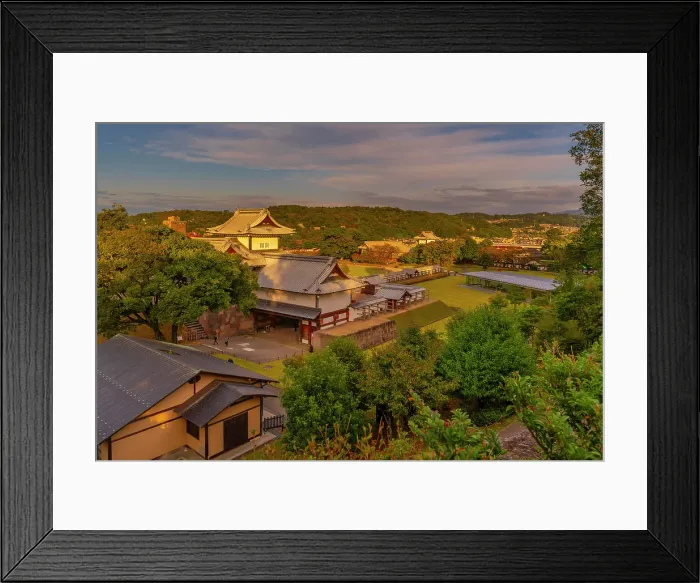 Framed Print : View of Hashizume-mon Gate and garden at sunset, Kanazawa Castle, Kanazawa City, Ishikawa Prefecture, Honshu, Japan Framed Print : View of Hashizume-mon Gate and garden at sunset, Kanazawa Castle, Kanazawa City, Ishikawa Prefecture, Honshu, Japan