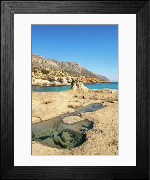 Framed Print : Petrified forest, Agia Marina, Agios Nikolaos Geopark, beach with turquoise water in the south of Greece, Greece Framed Print : Petrified forest, Agia Marina, Agios Nikolaos Geopark, beach with turquoise water in the south of Greece, Greece
