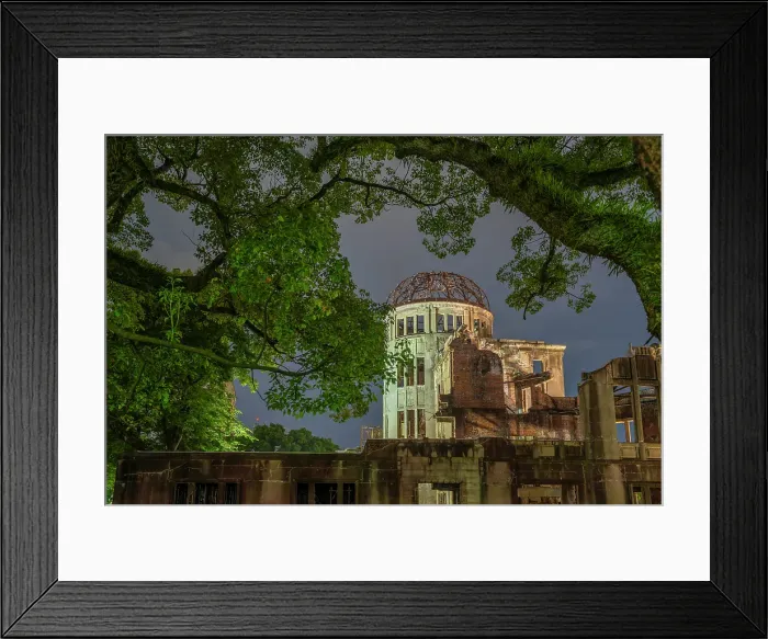 Framed Print : The skeletal ruins of the A-Bomb Dome at dusk, Hypocenter, Hiroshima Peace Memorial, UNESCO, Hiroshima, Honshu, Japan Framed Print : The skeletal ruins of the A-Bomb Dome at dusk, Hypocenter, Hiroshima Peace Memorial, UNESCO, Hiroshima, Honshu, Japan