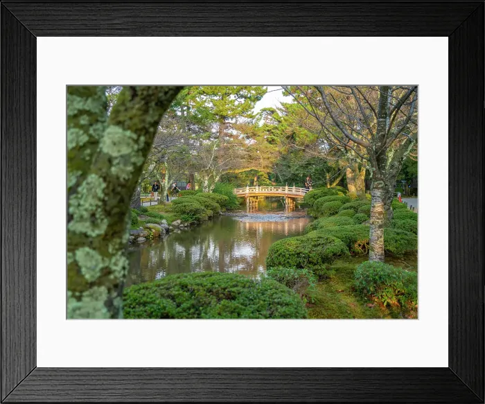 Framed Print : View of Hanami-Bashi (Flower Viewing Bridge) in Kenrokumachi Japanese Garden, Kanazawa City, Ishikawa Prefecture, Honshu, Japan Framed Print : View of Hanami-Bashi (Flower Viewing Bridge) in Kenrokumachi Japanese Garden, Kanazawa City, Ishikawa Prefecture, Honshu, Japan
