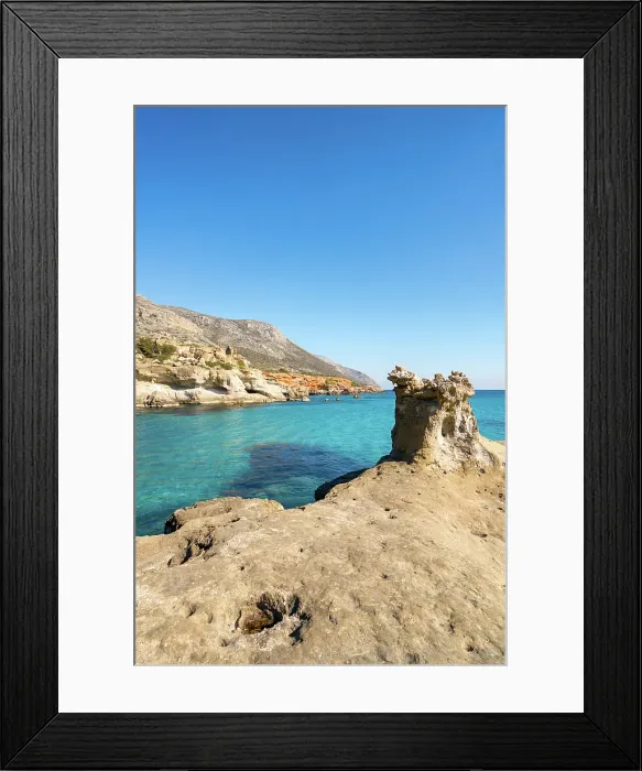 Framed Print : Petrified forest, Agia Marina, Agios Nikolaos Geopark, beach with turquoise water in the south of Greece, Greece Framed Print : Petrified forest, Agia Marina, Agios Nikolaos Geopark, beach with turquoise water in the south of Greece, Greece
