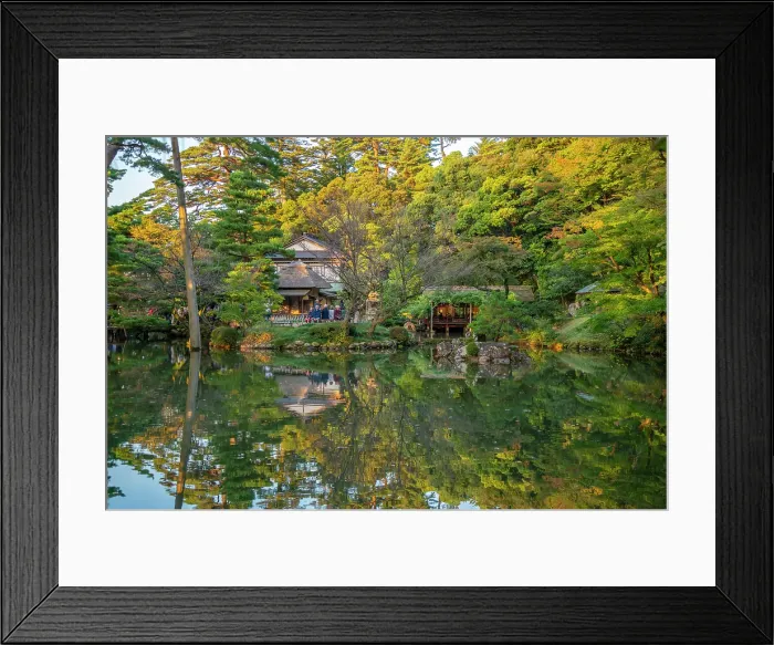 Framed Print : View of Hisago-ike Pond and Yugao-tei (Gourd Tea House) in Kenrokumachi Japanese Garden, Kanazawa City, Ishikawa Prefecture, Honshu, Japan Framed Print : View of Hisago-ike Pond and Yugao-tei (Gourd Tea House) in Kenrokumachi Japanese Garden, Kanazawa City, Ishikawa Prefecture, Honshu, Japan