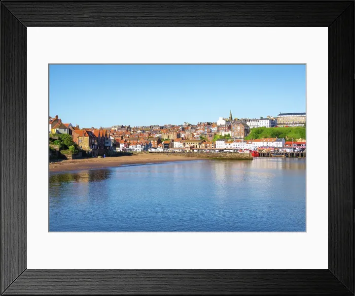 Framed Print : Early summer morning in the seaside town of Whitby, North Yorkshire, England, United Kingdom Framed Print : Early summer morning in the seaside town of Whitby, North Yorkshire, England, United Kingdom