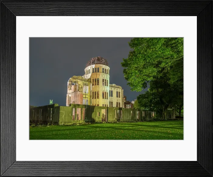 Framed Print : The skeletal ruins of the A-Bomb Dome at dusk, Hypocenter, Hiroshima Peace Memorial, UNESCO, Hiroshima, Honshu, Japan Framed Print : The skeletal ruins of the A-Bomb Dome at dusk, Hypocenter, Hiroshima Peace Memorial, UNESCO, Hiroshima, Honshu, Japan