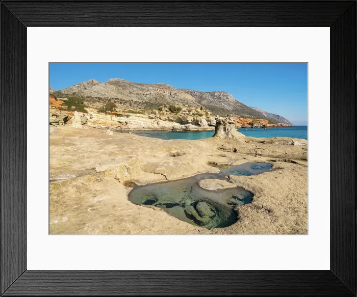 Framed Print : Petrified forest, Agia Marina, Agios Nikolaos Geopark, beach with turquoise water in the south of Greece, Greece Framed Print : Petrified forest, Agia Marina, Agios Nikolaos Geopark, beach with turquoise water in the south of Greece, Greece
