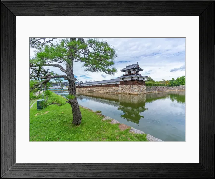 Framed Print : View of Omotegomon (Main Gate) and moat, entrance to Hiroshima Castle, Motomachi, Naka Ward, Hiroshima, Honshu, Japan Framed Print : View of Omotegomon (Main Gate) and moat, entrance to Hiroshima Castle, Motomachi, Naka Ward, Hiroshima, Honshu, Japan