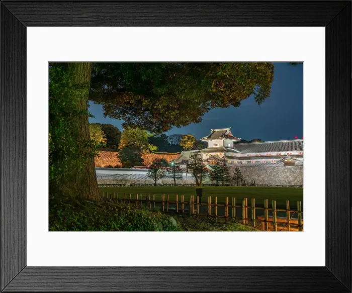 Framed Print : View of Gojikken Nagaya-Kanazawa Castle at dusk, Kanazawa City, Ishikawa Prefecture, Honshu, Japan Framed Print : View of Gojikken Nagaya-Kanazawa Castle at dusk, Kanazawa City, Ishikawa Prefecture, Honshu, Japan