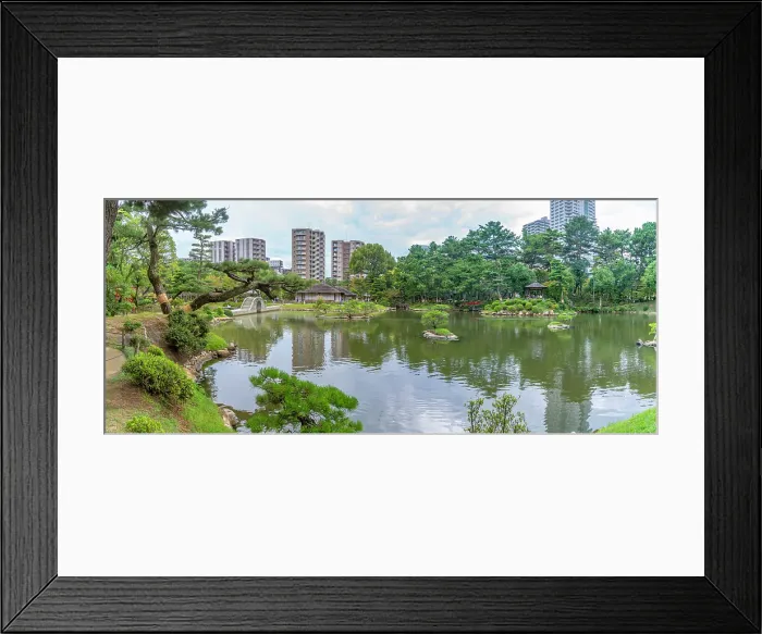 Framed Print : View of Takueichi Pond in Shukkeien Garden, Kaminoboricho, Naka Ward, Hiroshima, Honshu, Japan Framed Print : View of Takueichi Pond in Shukkeien Garden, Kaminoboricho, Naka Ward, Hiroshima, Honshu, Japan