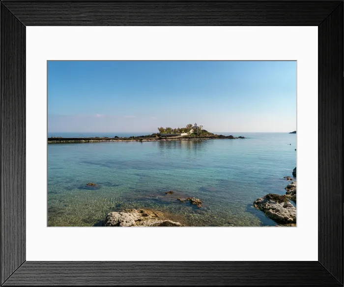 Framed Print : Saint Fokas Orthodox chapel on the coast of Greece, Peloponnese, Greece Framed Print : Saint Fokas Orthodox chapel on the coast of Greece, Peloponnese, Greece