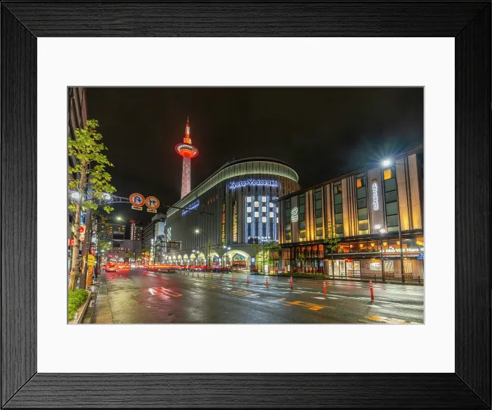 Framed Print : View of Nidec Kyoto Tower at night, Shimogyo Ward, Higashishiokojicho, Kyoto, Honshu, Japan Framed Print : View of Nidec Kyoto Tower at night, Shimogyo Ward, Higashishiokojicho, Kyoto, Honshu, Japan