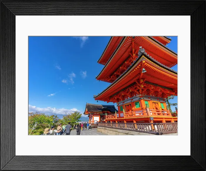 Framed Print : View of Kiyomizu-dera Sanjunoto (Three Story Pagoda) at Kiyomizu-dera Temple, UNESCO, Kiyomizu, Higashiyama Ward, Kyoto, Honshu, Japan Framed Print : View of Kiyomizu-dera Sanjunoto (Three Story Pagoda) at Kiyomizu-dera Temple, UNESCO, Kiyomizu, Higashiyama Ward, Kyoto, Honshu, Japan