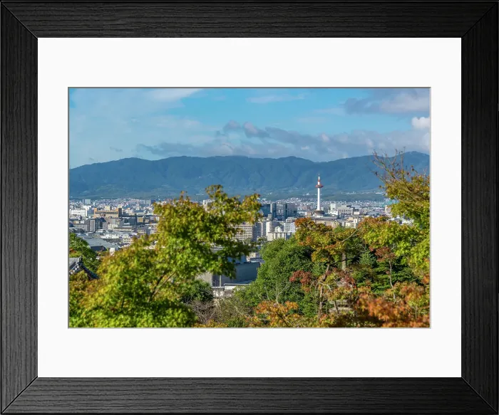 Framed Print : View of Kyoto and Nidec Kyoto Tower from Kiyomizu-dera Temple, Kiyomizu, Higashiyama Ward, Kyoto, Honshu, Japan Framed Print : View of Kyoto and Nidec Kyoto Tower from Kiyomizu-dera Temple, Kiyomizu, Higashiyama Ward, Kyoto, Honshu, Japan