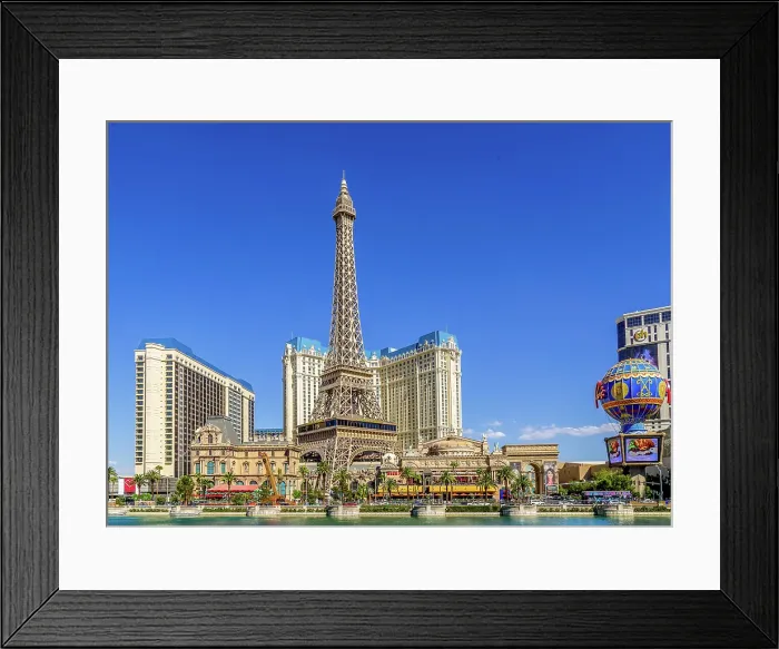 Framed Print : The Paris Las Vegas Hotel and Casino, featuring a half scale Eiffel Tower, The Strip, Las Vegas, Nevada, United States of America Framed Print : The Paris Las Vegas Hotel and Casino, featuring a half scale Eiffel Tower, The Strip, Las Vegas, Nevada, United States of America